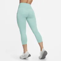 Nike Go женская Firm-Support С высокой Талией Cropped лосины с карманамицвет зеленый