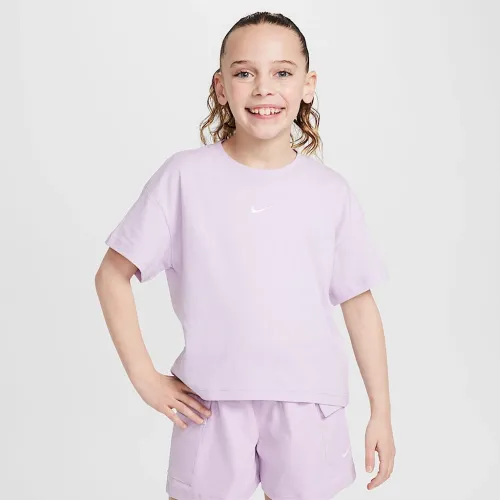 Nike Sportswear Essential Big детские (Girls') футболка цвет фиолетовый