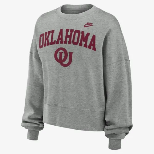 Oklahoma Sooners Legacy Classic Arch женская Nike College Pullover Crew цвет серый