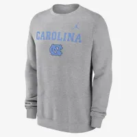 North Carolina Tar Heels Primetime Primary Stack мужские Nike College Pullover Crew цвет серый