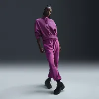 Nike Sportswear Phoenix Fleece женская 1/2-Zip Cropped свитшот цвет фиолетовый