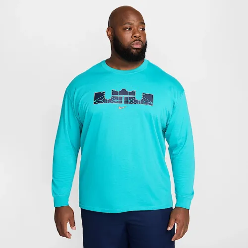 Nike LeBron мужские Max90 Long-Sleeve баскетбольные футболка цвет зеленый