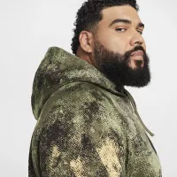 Nike Camo мужские Therma-FIT Versatile Pullover Толстовка с капюшоном цвет зеленый