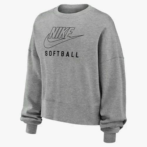 Nike Phoenix Fleece жіноча Softball Crew-Neck світшот колір сірий