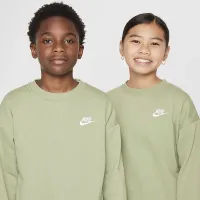 Nike Sportswear Club Fleece Big детские оверсайз свитшот цвет зеленый