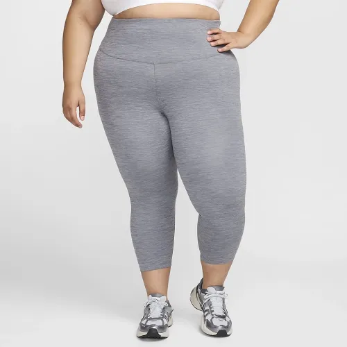 Nike One женская С высокой Талией Crop лосины (большие размеры) цвет серый