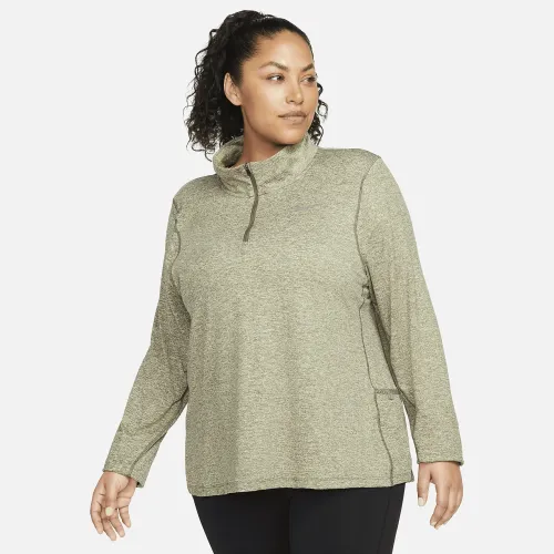 Nike Element женская 1/2-Zip Running Top (большие размеры) цвет зеленый
