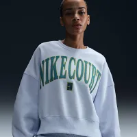 NikeCourt Phoenix Fleece жіноча Over-оверсайз Crew-Neck Tennis світшот колір сірий
