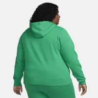 Nike Sportswear Club Fleece женская Pullover Толстовка с капюшоном (большие размеры) цвет зеленый