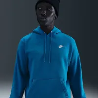 Nike Club мужские Pullover Fleece Толстовка с капюшоном синий