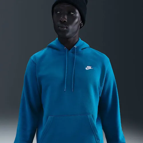 Nike Club мужские Pullover Fleece Толстовка с капюшоном синий