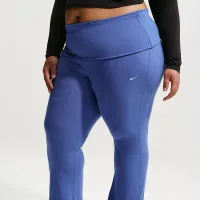 Nike Sportswear Chill Knit жіноча Mid-Rise Tight Ribbed Pants (великі розміри) блакитний