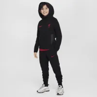 Liverpool FC Tech Fleece Big детские (для мальчиков) Nike Soccer Full-Zip Толстовка с капюшоном цвет черный