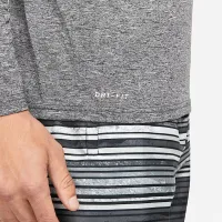 Nike мужские Heatheцвет красный Long-Sleeve Hydroguard Swim Shirt цвет черный