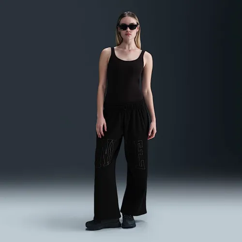 Nike Sportswear жіноча Mid-Rise оверсайз Open-Hem French Terry Pants колір чорний