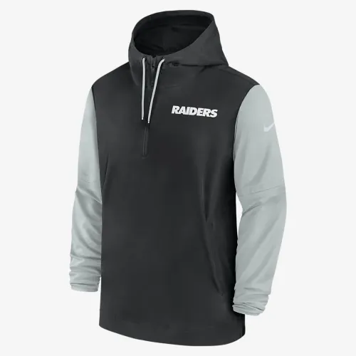 Las Vegas Raiders Sideline Pre-Game Player чоловічі Nike NFL 1/2-Zip Hooded Куртка колір чорний