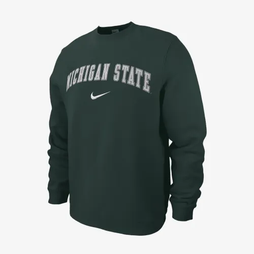 Michigan State Club Fleece чоловічі Nike College Crew-Neck світшот колір зелений