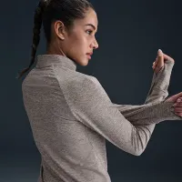 Nike Swift жіноча Dri-FIT UV 1/4-Zip Running Top колір коричневий