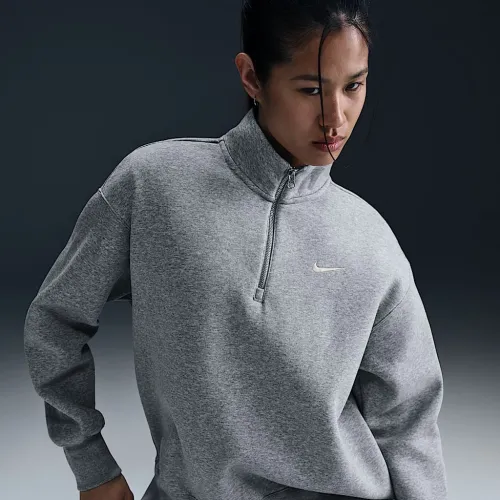 Nike Sportswear Phoenix Fleece женская оверсайз 1/4-Zip свитшот цвет серый