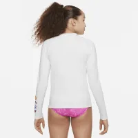 Nike Swim Charms Big дитячі (Girls') Long-Sleeve Hydroguard колір білий
