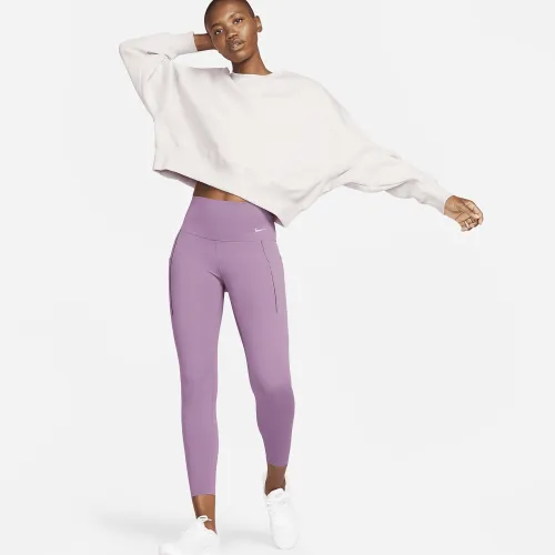 Nike Universa жіноча Medium-Support З високою талією 7/8 лосіни з кишенямиколір фіолетовий