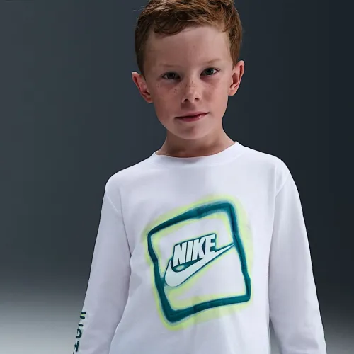 Nike Glow With Me Little детские Long Sleeve футболка цвет белый