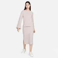 Nike Sportswear женская С высокой Талией Ribbed Jersey юбка цвет коричневый