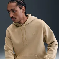 Nike Sportswear Club мужские Washed Fleece Толстовка с капюшоном цвет коричневый