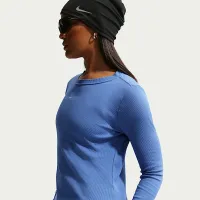 Nike Sportswear женская Tight Long-Sleeve Ribbed футболка синий