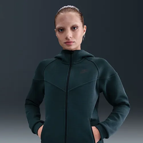 Nike Sportswear Tech Fleece Windrunner женская Full-Zip Толстовка с капюшоном цвет зеленый