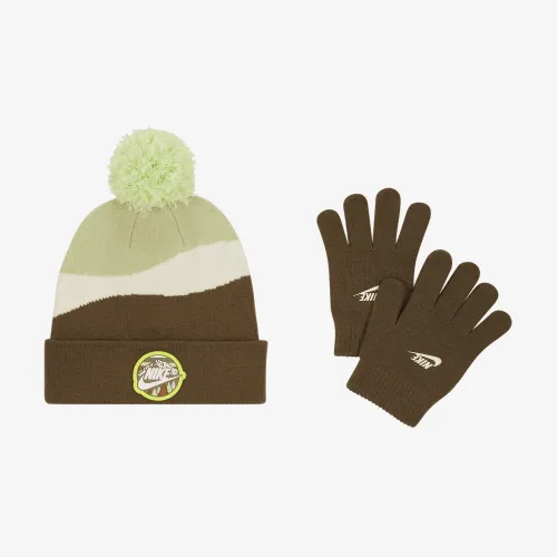Nike Snow Day Beanie and Gloves комплект Little Kids 2-Piece Hat комплект колір зелений