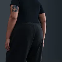 Nike Sportswear Club Fleece жіноча Mid-Rise Wide Leg Cozy Pants (великі розміри) колір чорний