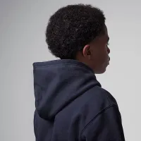 Nike Air Jordan Big детские Fleece Pullover Толстовка с капюшоном цвет черный