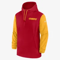 Kansas City Chiefs Sideline Pre-Game Player мужские Nike NFL 1/2-Zip Hooded Куртка цвет красный