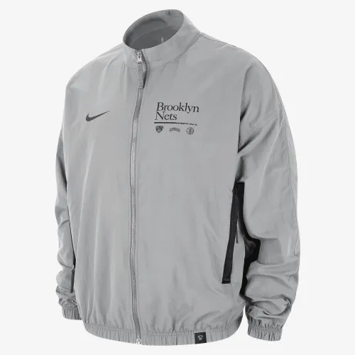 Brooklyn Nets DNA Courtside чоловічі Nike NBA Woven Graphic Куртка колір сірий