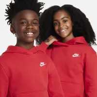 Nike Sportswear Club Fleece Big дитячі Pullover Толстовка з капюшоном колір червоний