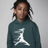 Nike Jordan MJ Flight MVP Big дитячі Fleece Pullover Толстовка з капюшоном колір зелений