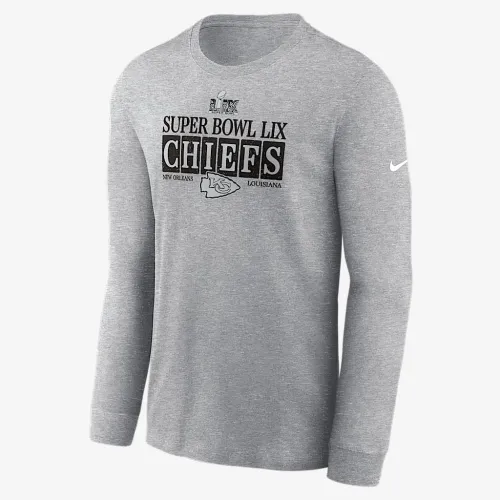 Kansas City Chiefs Super Bowl LIX Bound Nola Inspiколір червоний чоловічі Nike NFL Long-Sleeve футболка колір сірий
