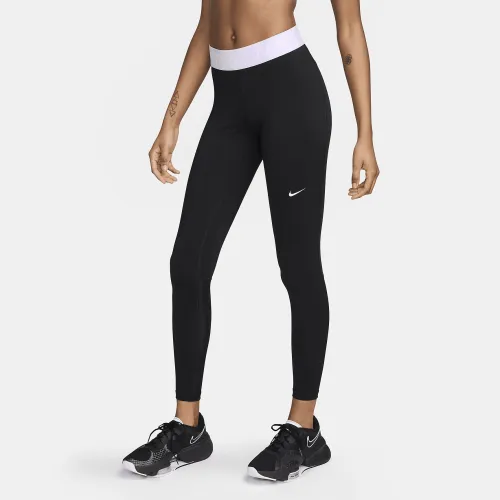 Nike Pro женская Mid-Rise Mesh-Paneled лосины цвет черный