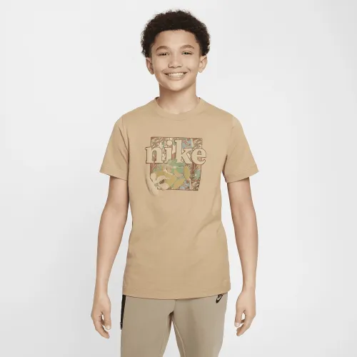 Nike Sportswear Big Kids' T-Shirt Brown