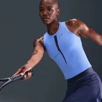 NikeCourt Slam жіноча Dri-FIT Tennis Tank Top блакитний