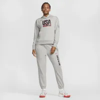 USA Practice женская Nike баскетбольные Толстовка с капюшоном цвет серый