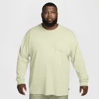 Nike Sportswear Premium Essentials мужские Long-Sleeve Pocket футболка цвет зеленый