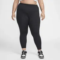 Nike One женская С высокой Талией 7/8 лосины с карманами(большие размеры) цвет черный