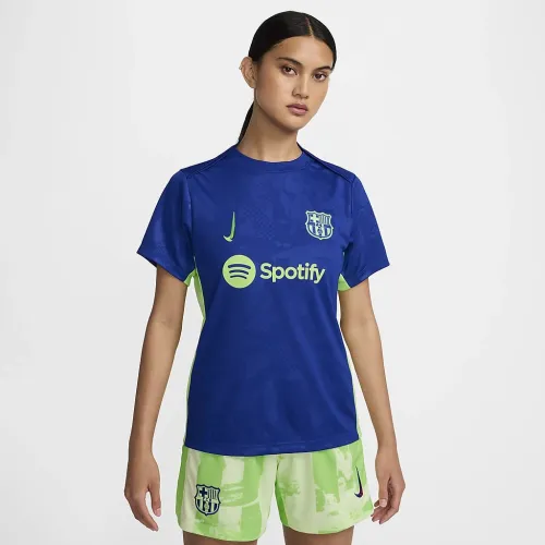 FC Barcelona Academy Pro Third женская Nike Dri-FIT Soccer Pre-Match Top синий