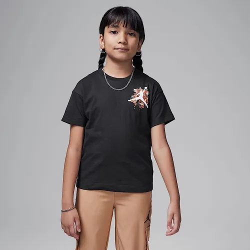 Nike Jordan Little детские Floral Jumpman футболка цвет черный