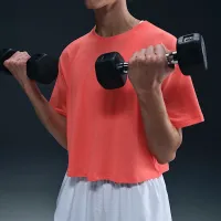Nike One Relaxed женская Dri-FIT Cropped Short-Sleeve Top Orange