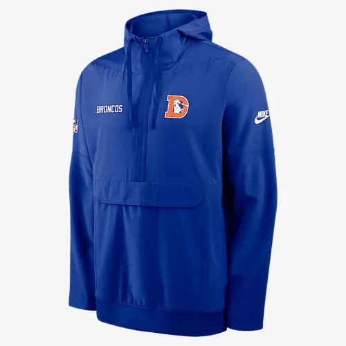 Denver Broncos Alt Option Route Anorak мужские Nike NFL 1/2-Zip Hooded Куртка синий