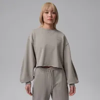 Nike Jordan Flight Fleece женская Mod-Crop Crew-Neck свитшот цвет серый