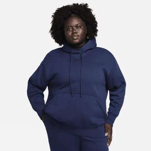 Nike Sportswear Phoenix Fleece женская оверсайз Pullover Толстовка с капюшоном (большие размеры) синий